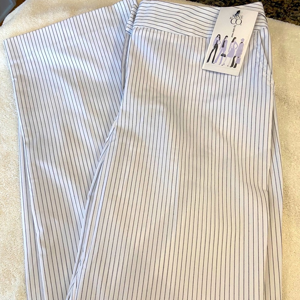 Bootcut Black & White Striped Slacks